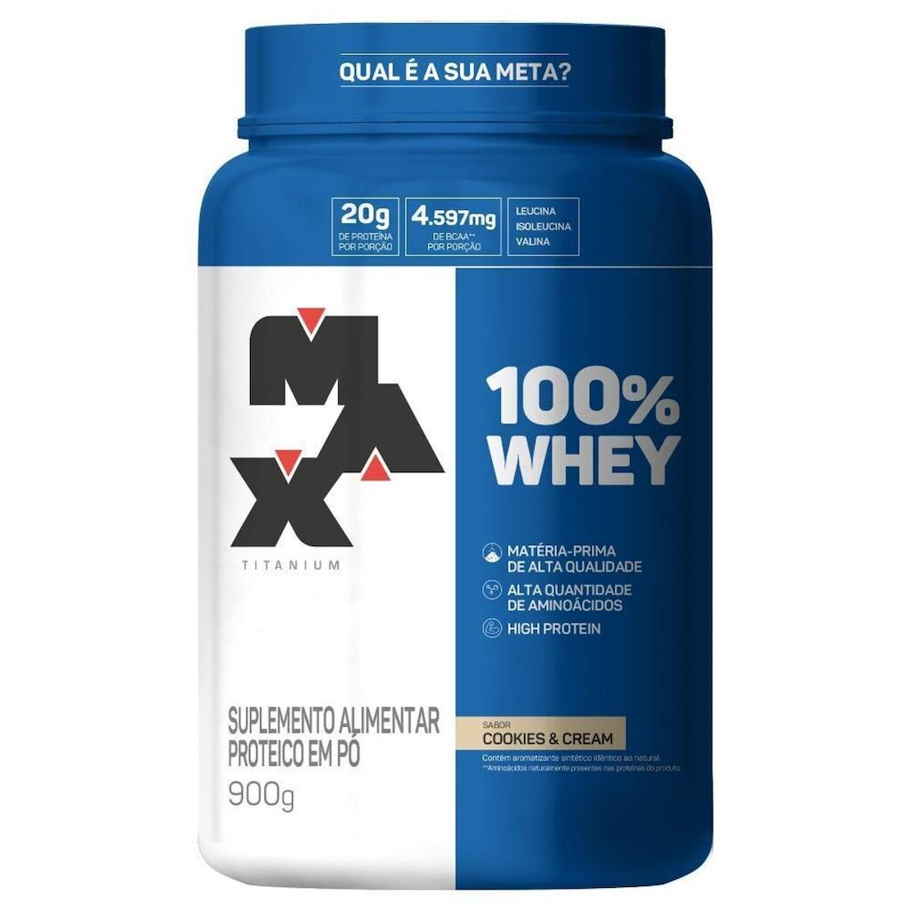 100% Whey 900g Pote Max Titanium