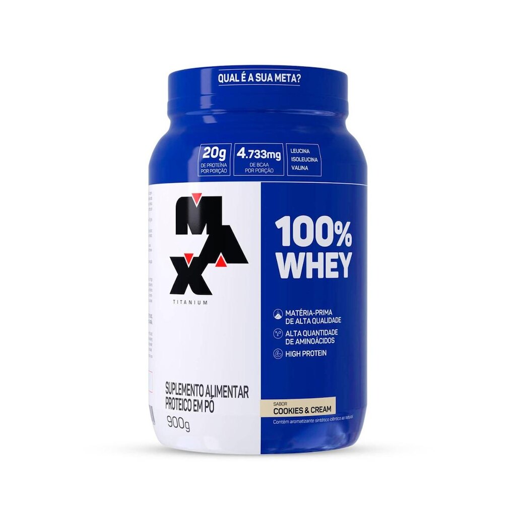 100% Whey Max Titanium 900g Proteína Concentrada WPC