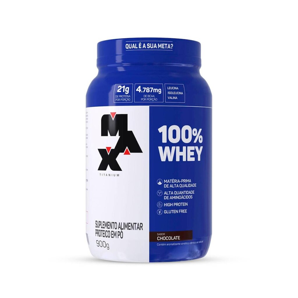 100% Whey Max Titanium 900g Proteína Concentrada WPC
