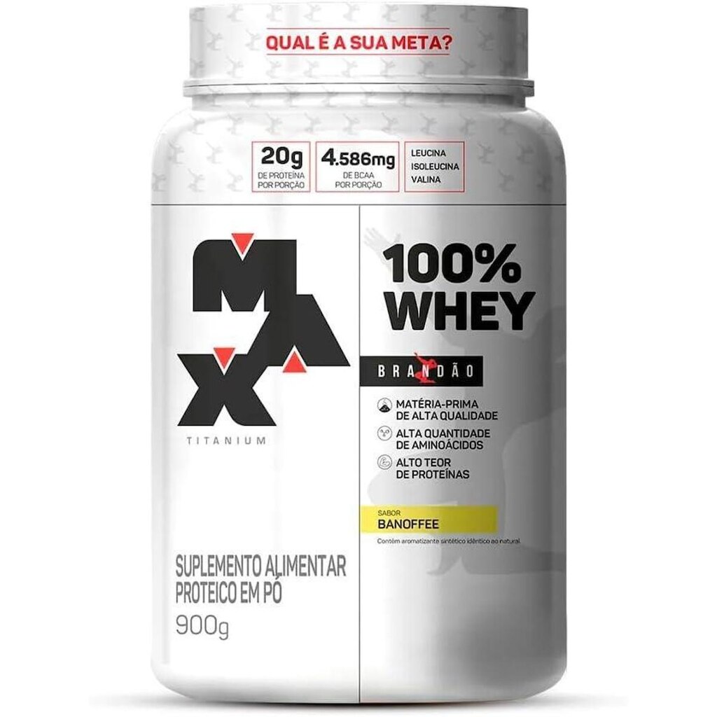 100% Whey Pote 900G BANOFFEE Brandão - Max Titanium