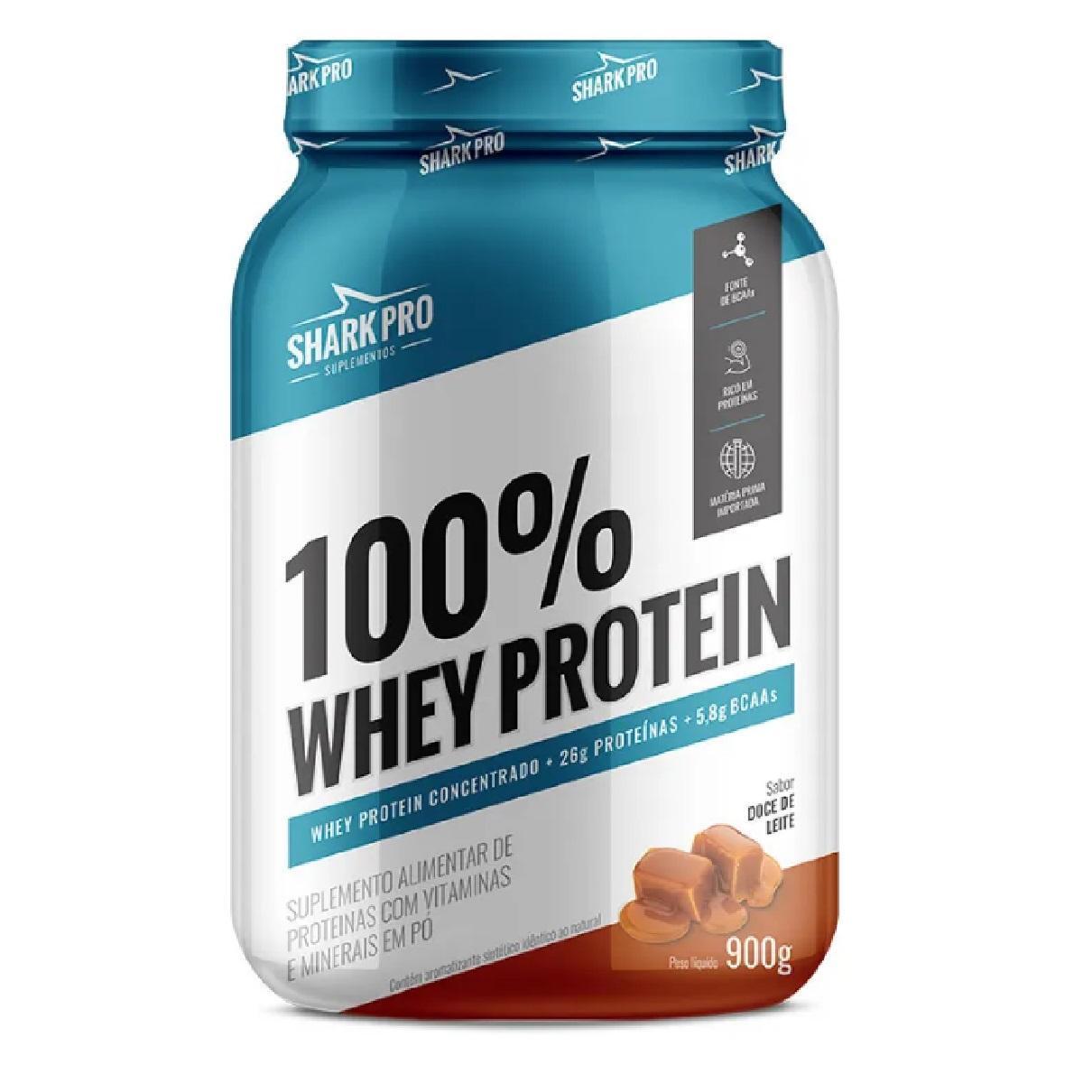 100% Whey Protein 900G Shark Pro Suplementos