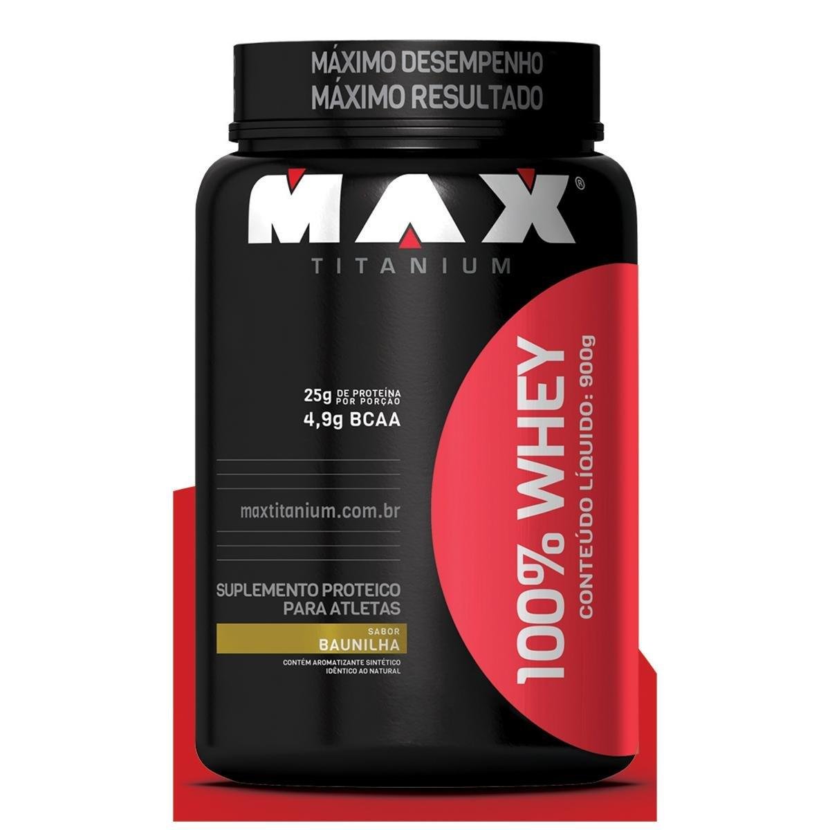 100% Whey Protein Max Titanium 900 g Menor preço em 100% Whey Protein Max Titanium 900 g