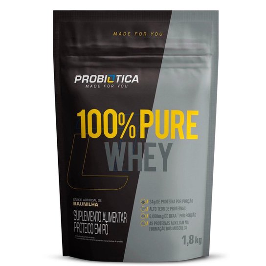 100% Whey Protein Pure 1.8Kg Refil Probiotica Menor preço em 100% Whey Protein Pure 1.8Kg Refil Probiotica