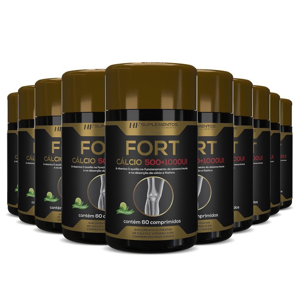 10X FORT CALCIO 500+1000UI HF SUPLEMENTOS PREMIUM 60 COMPS