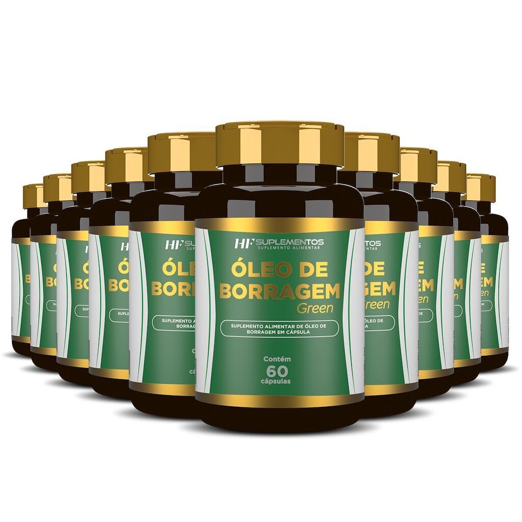 10X OLEO DE BORRAGEM GREEN  60 CAPS HF SUPLEMENTOS
