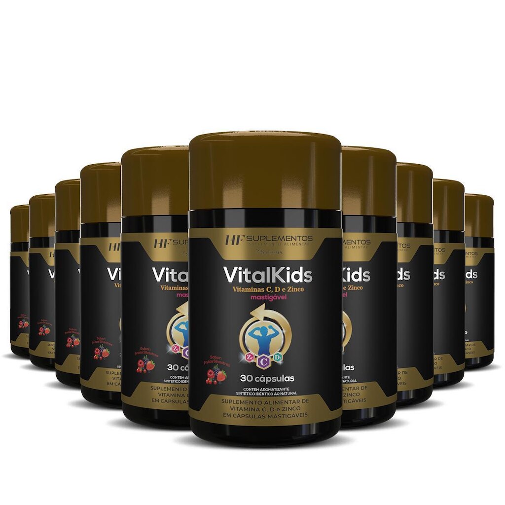 10X VITALKIDS VITAMINA C D ZINCO 30CAPS MASTIGAVEL HF