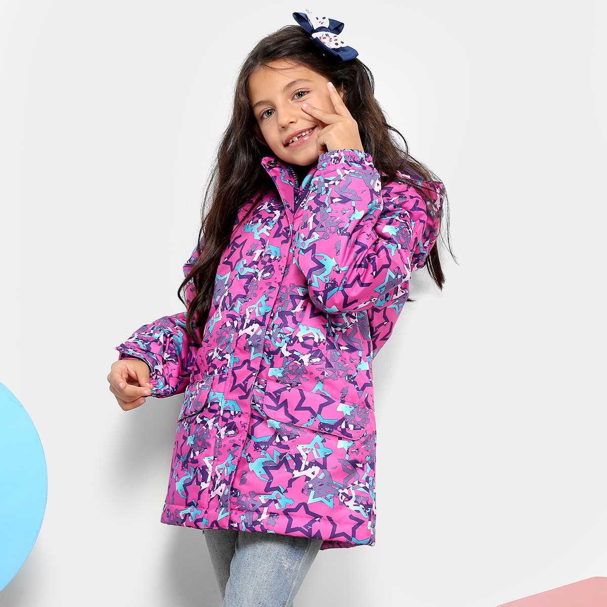 Jaqueta Infantil Zeep! Puffa Capuz Feminina
