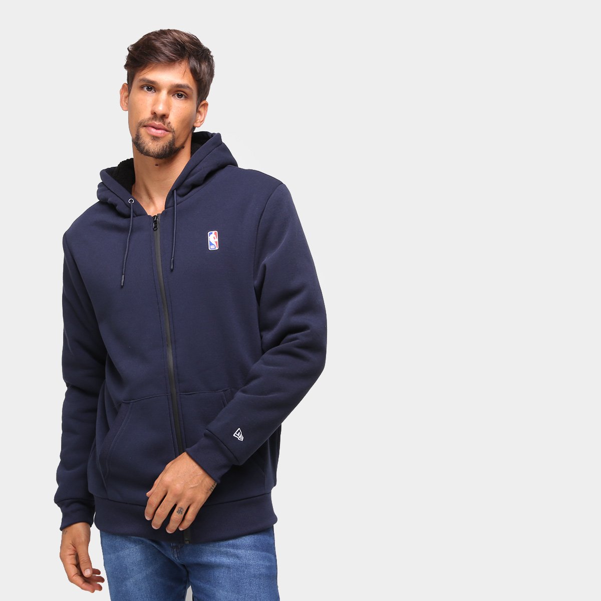 Jaqueta Moletom NBA New Era Fur Básica Masculina