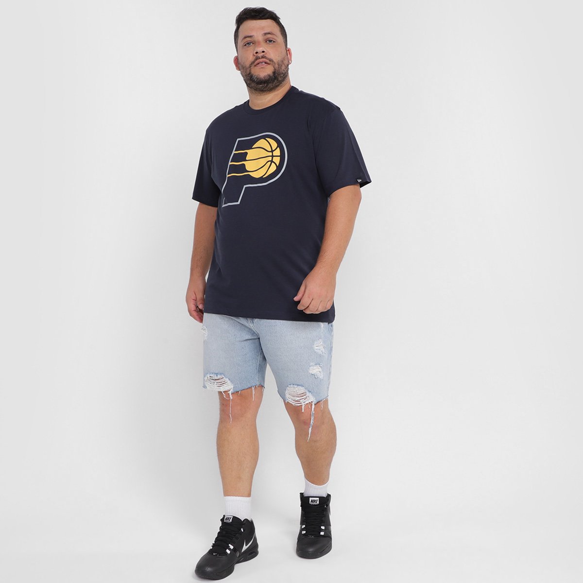 Camiseta NBA New Era  Plus Size Indiana Pacers Basic Logo Masculina - Tam: G3 - 3