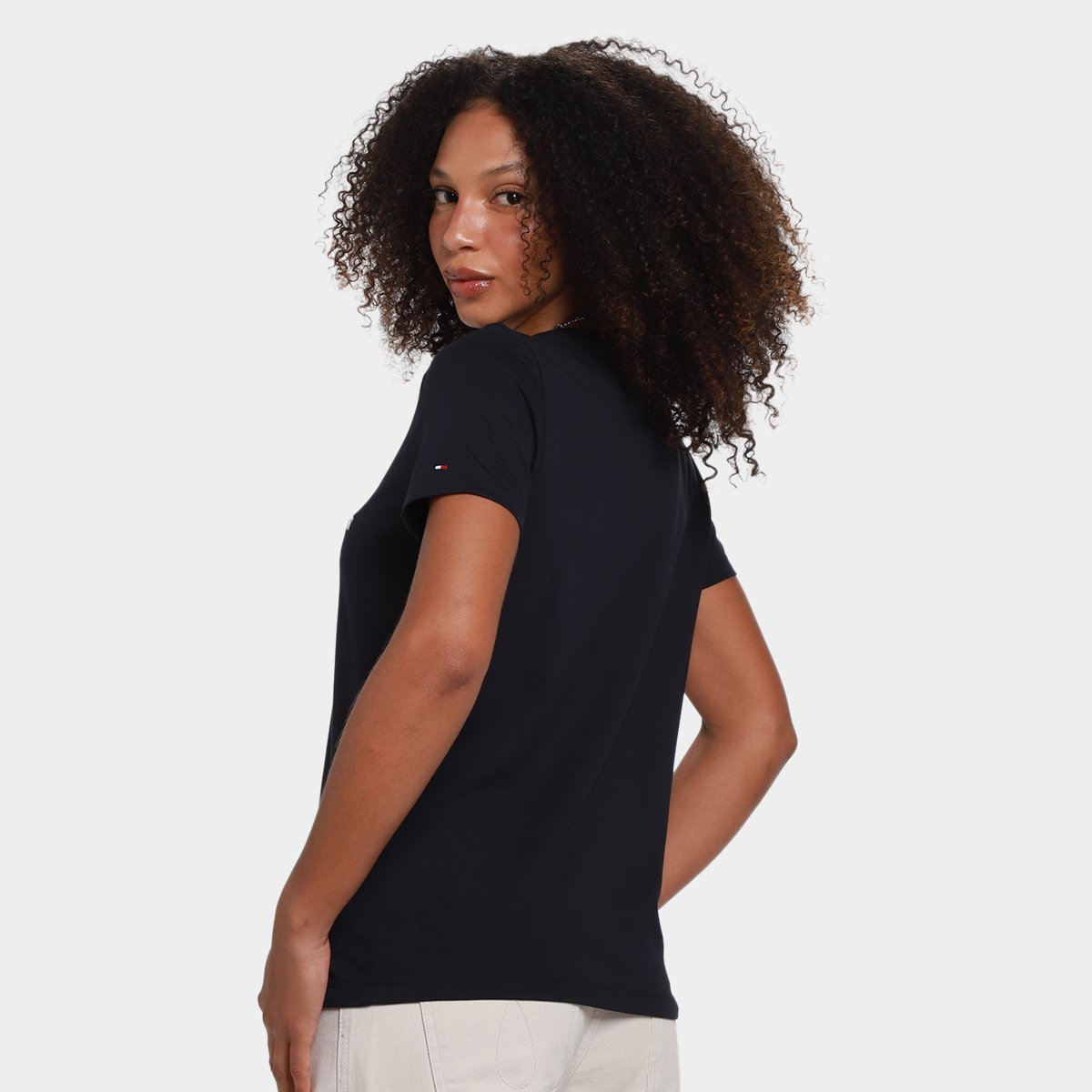 Camiseta Tommy Hilfiger Logo Feminina - Tam: P - 1
