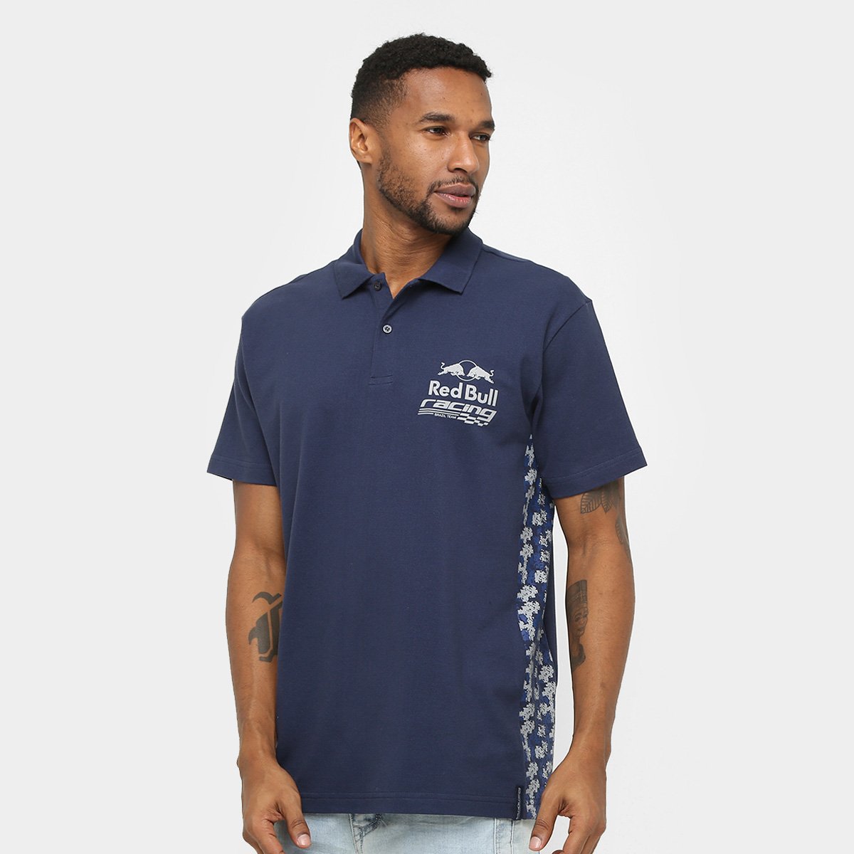Camisa Polo Red Bull Racing Stock Car Team Camo Masculina