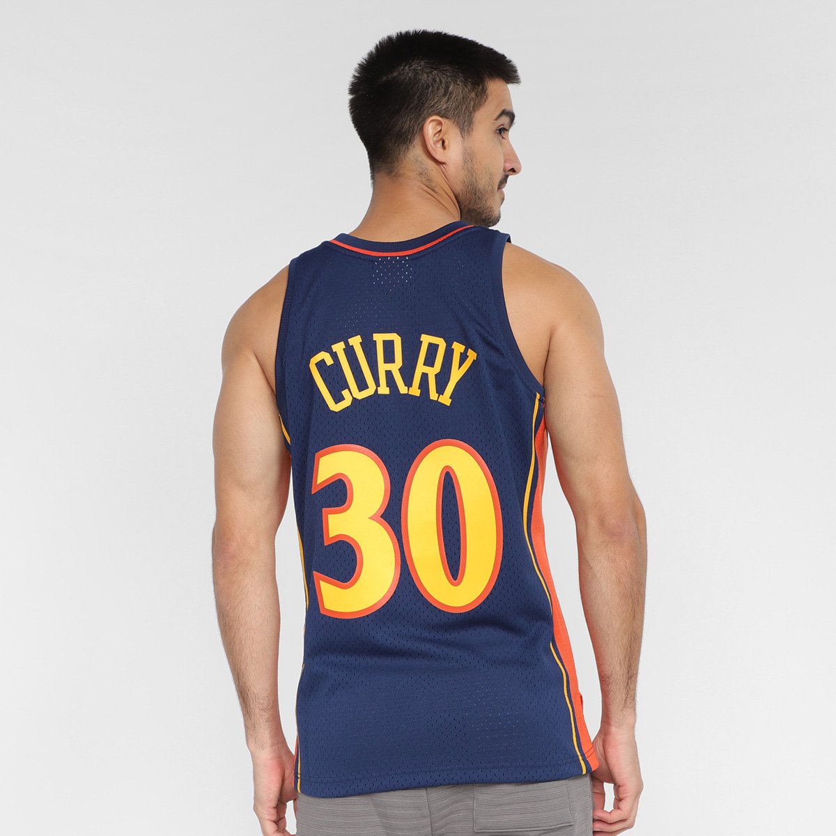 Regata Golden State Warriors Stephen Curry Mitchell & Ness Road Masculina - Tam: P - 1