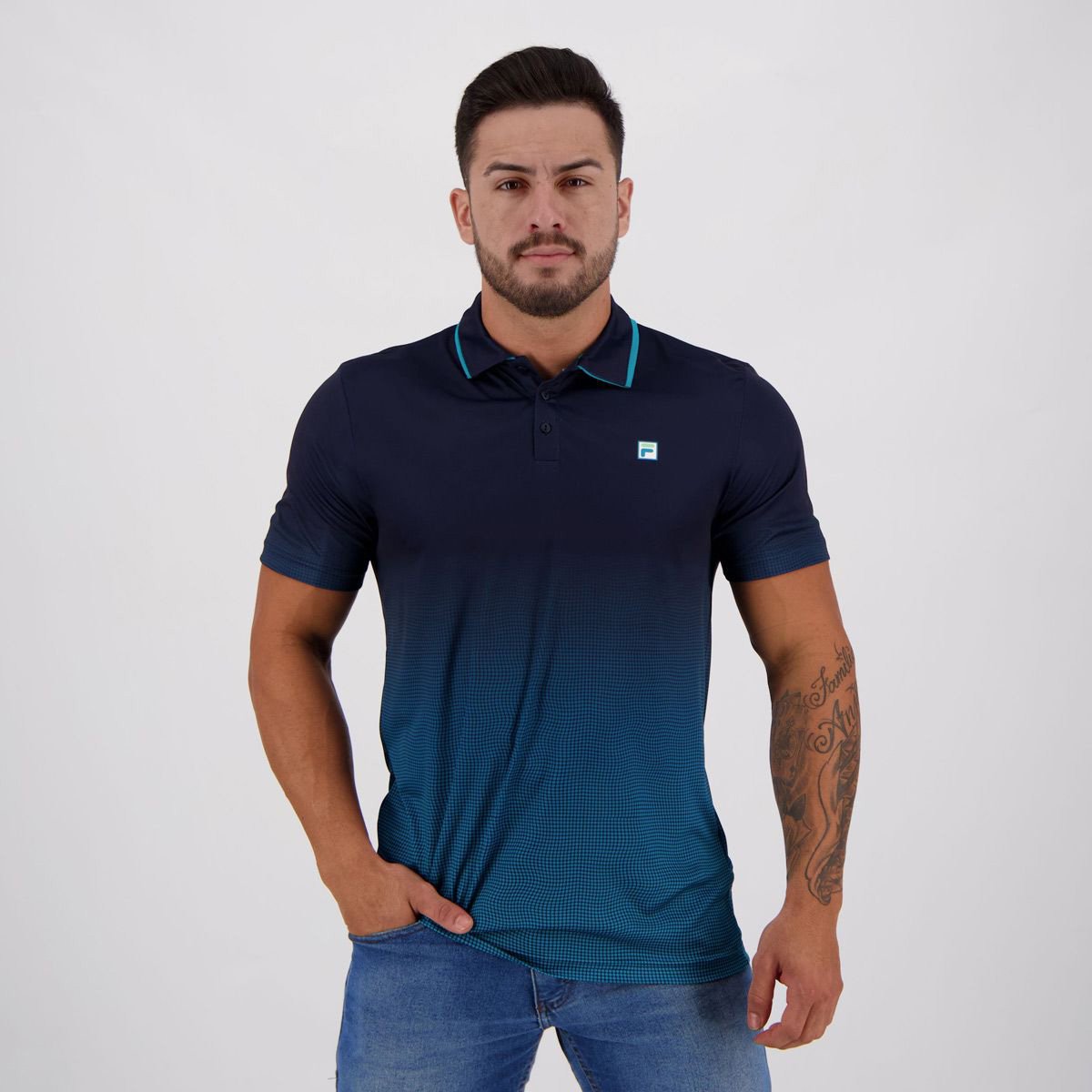 Camisa Polo Fila Aztec Box Net Masculina