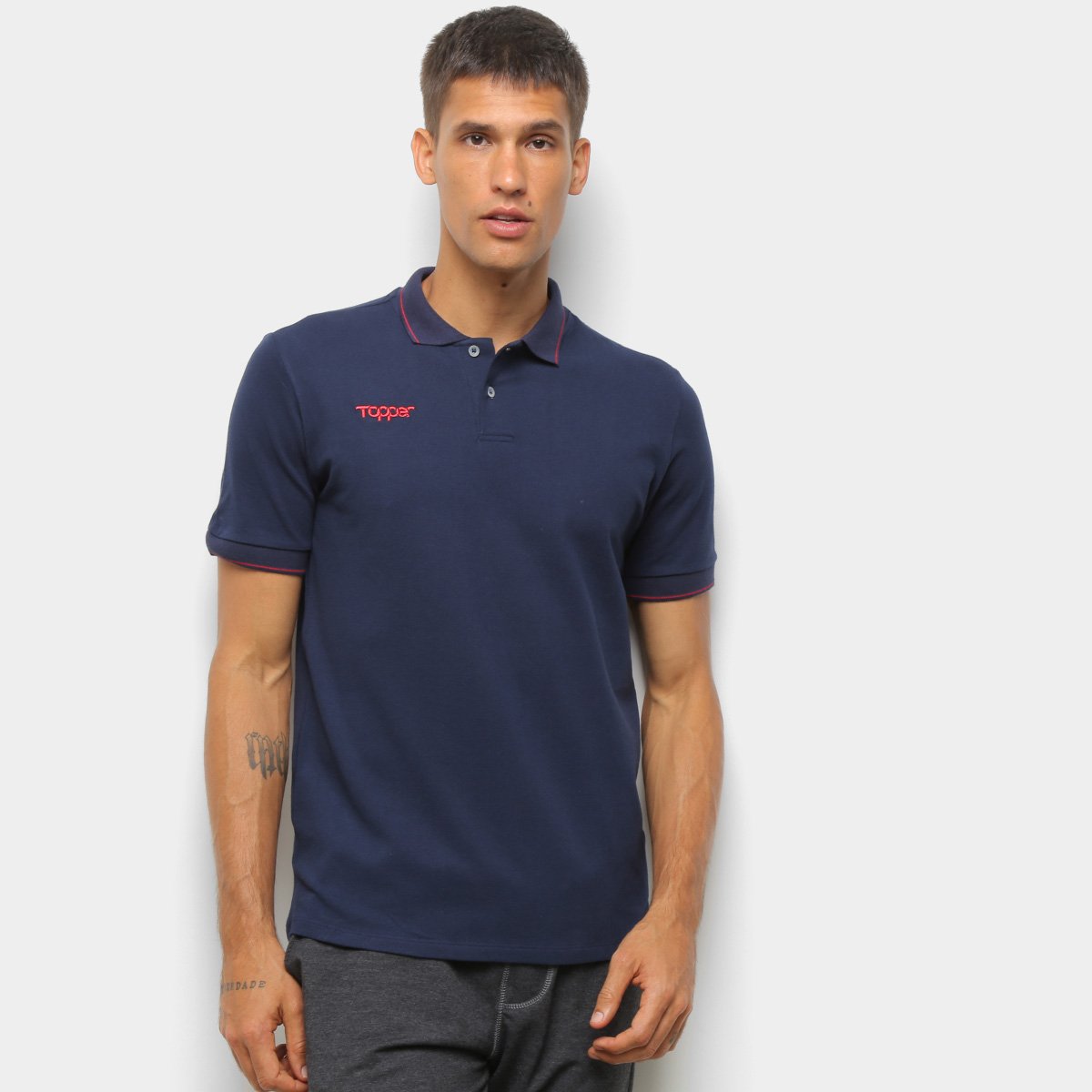 Camisa Polo Topper Básica Casual Masculina