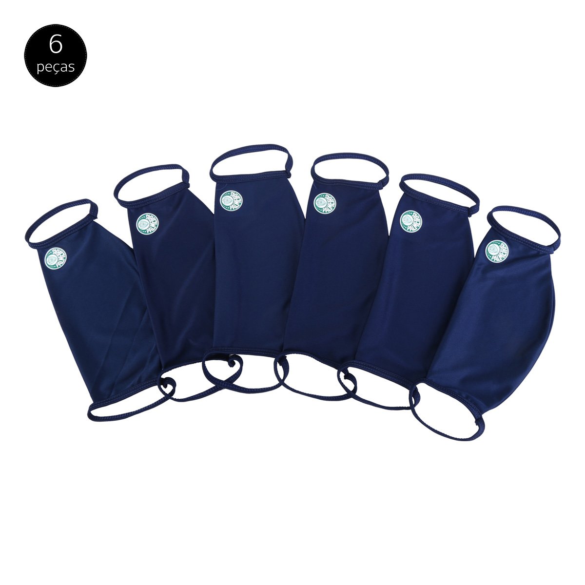 Kit de Máscaras de Proteção Juvenil Palmeiras Laváveis - 6 Unid