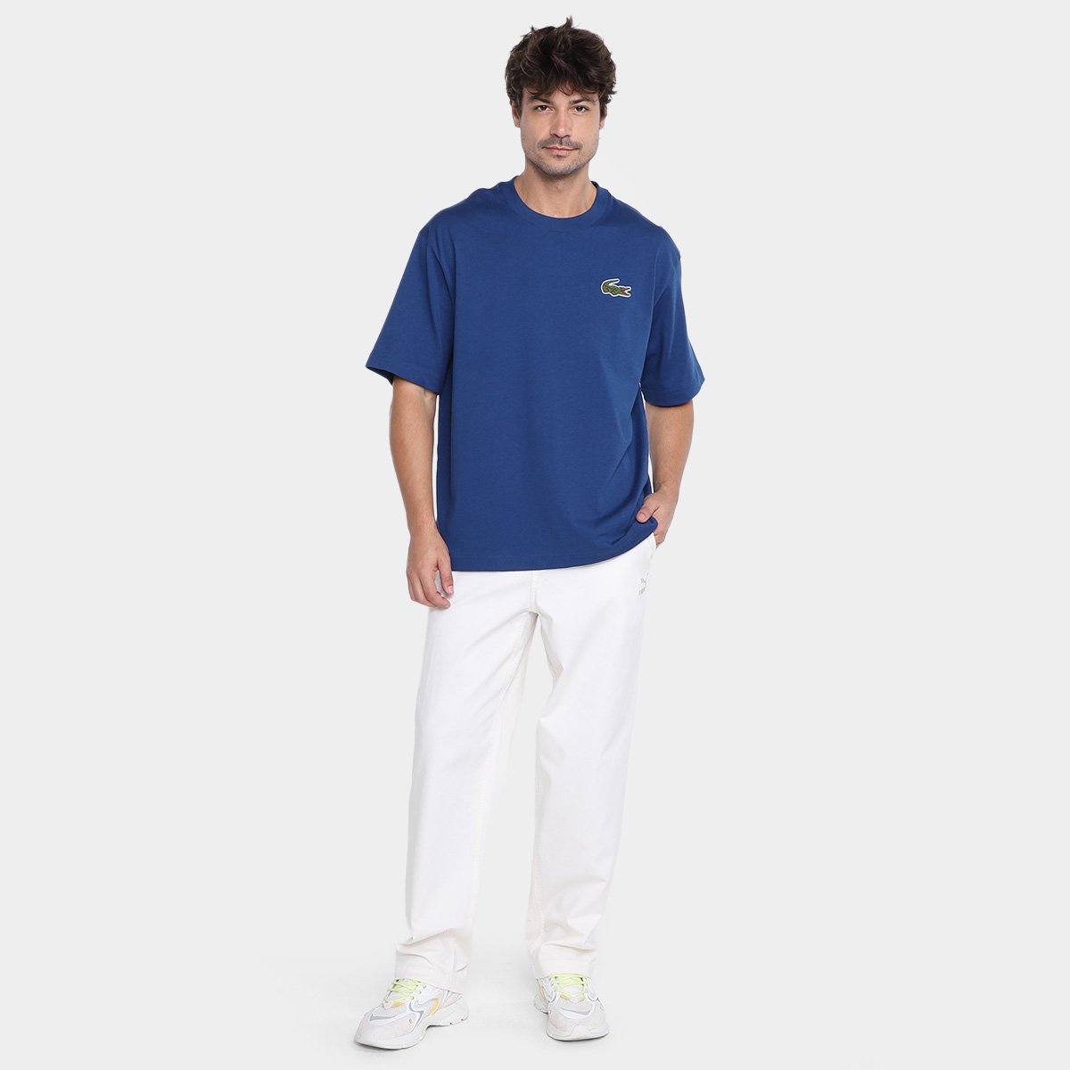 Camiseta Lacoste  Emblema Crocodilo  Masculina - Tam: GG - 3