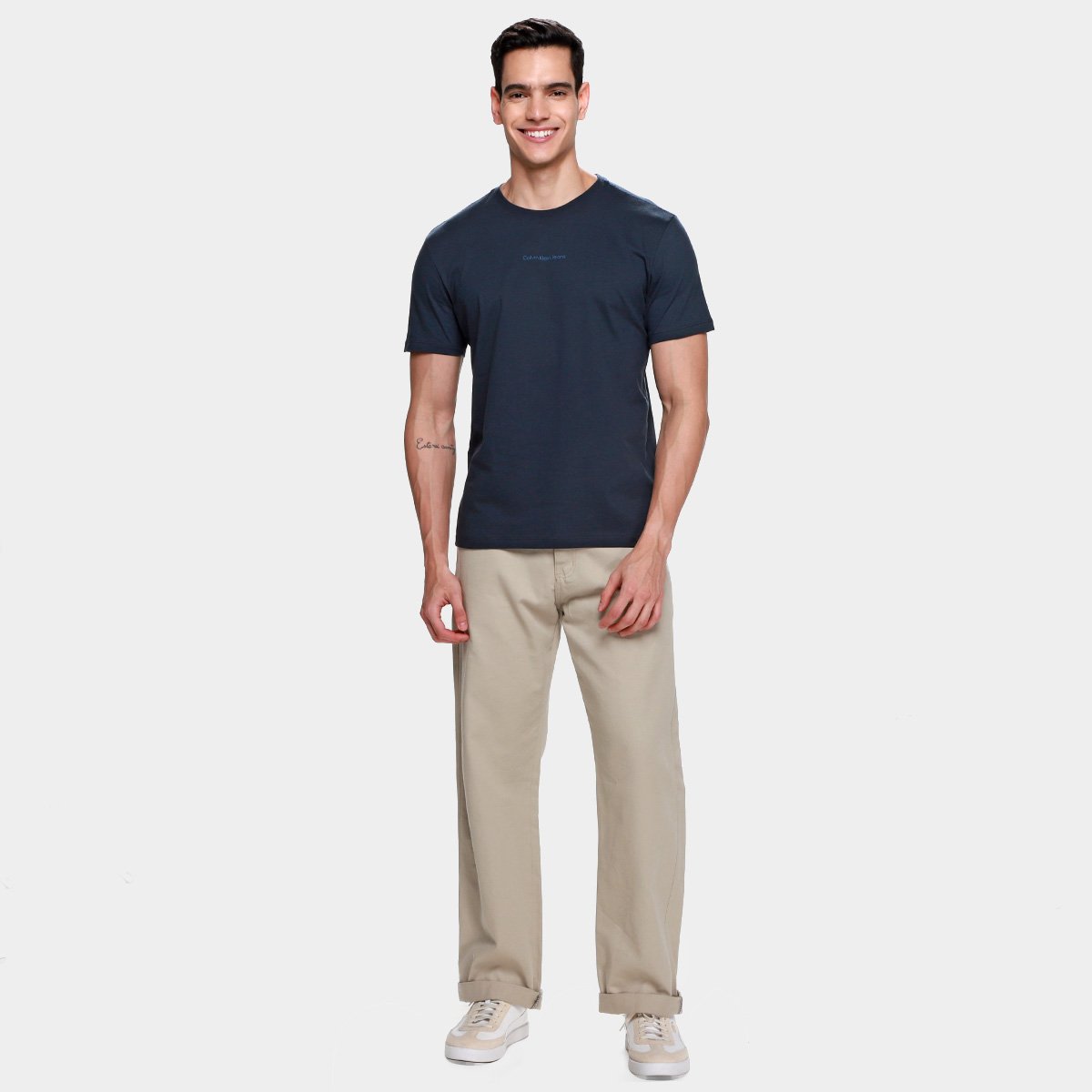 Camiseta Calvin Klein Jeans Logo Masculina - Tam: P - 3