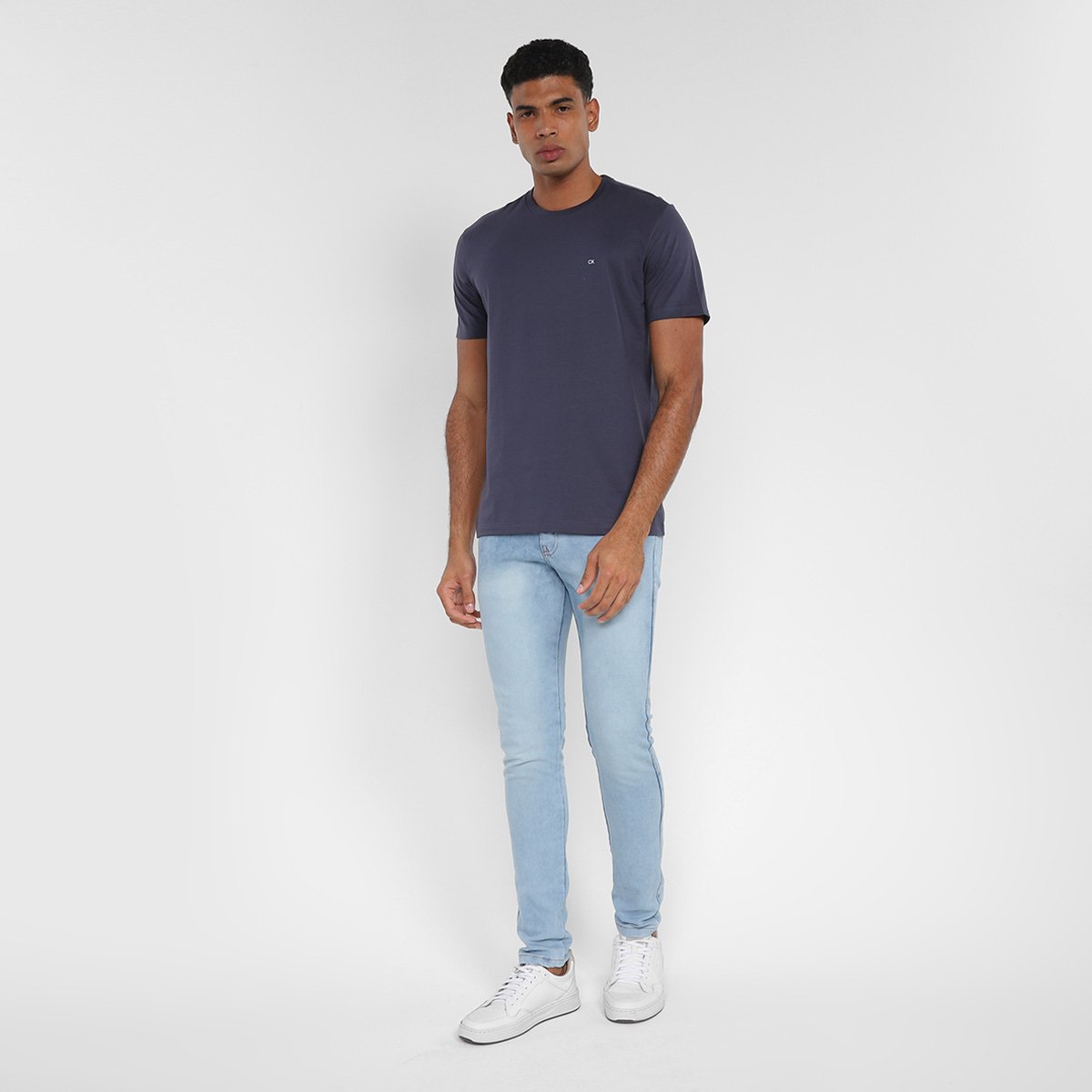 Camiseta Calvin Klein Básica Meia Malha Masculina - Tam: P - 3