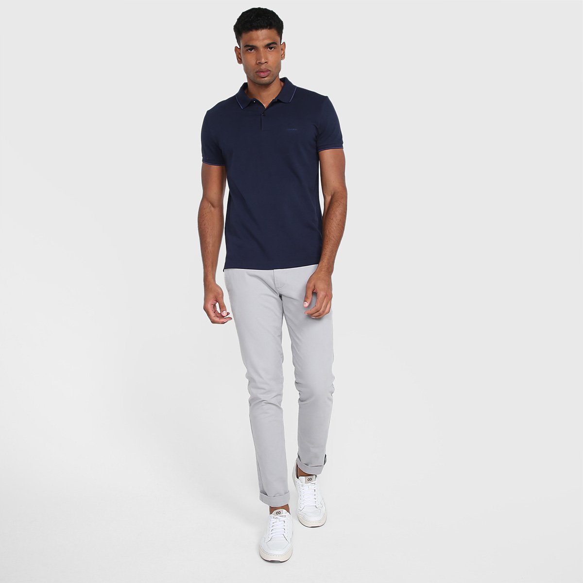 Camisa Polo Slim Calvin Klein Masculina - Tam: GG - 3