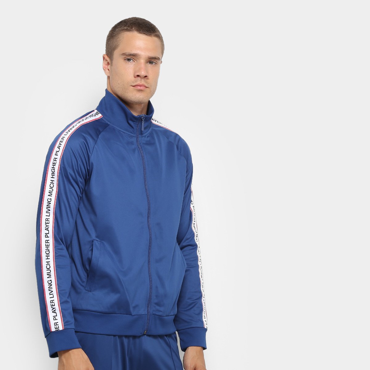jaqueta burn helanca listras masculina