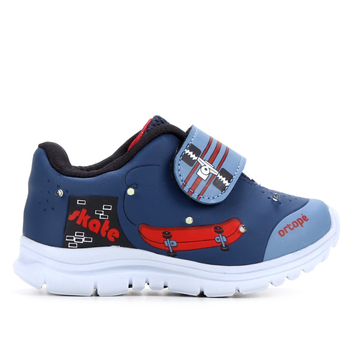 Tênis Infantil Ortopé Skate Com Led Masculino - Tam: 26 - 1