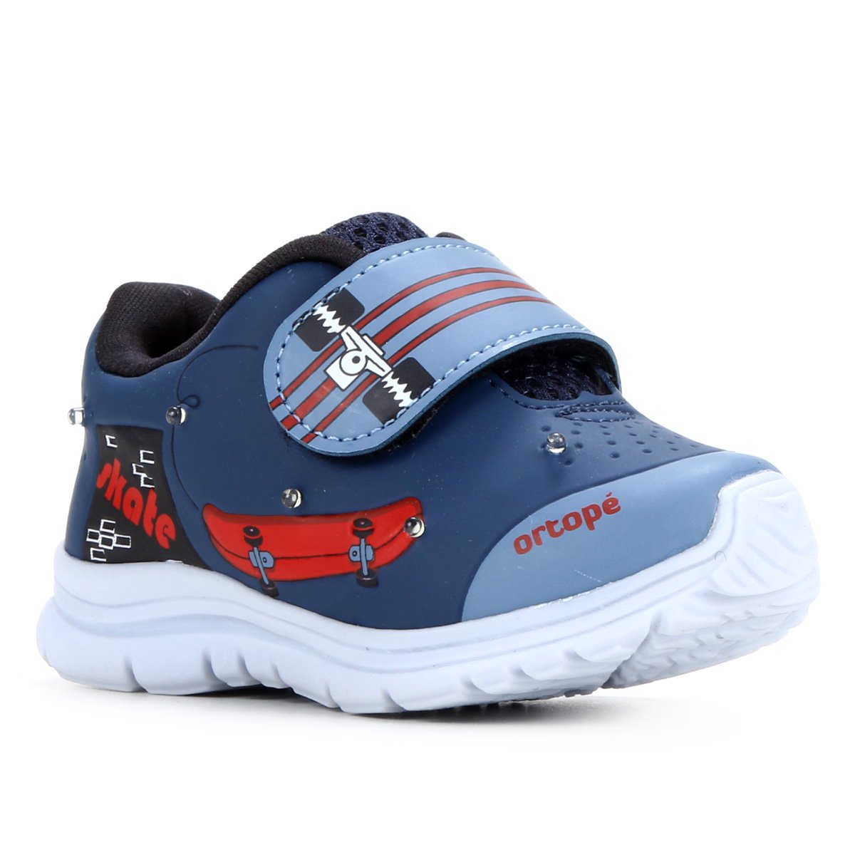 Tênis Infantil Ortopé Skate Com Led Masculino - Tam: 26 - 2