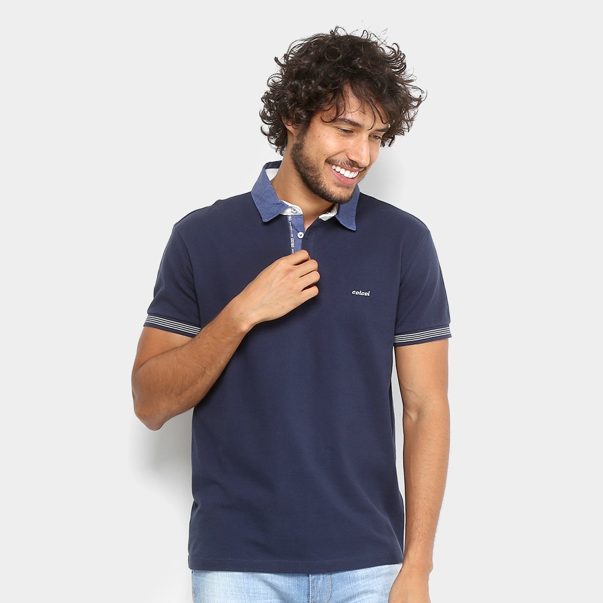 Camisa Polo Colcci Navy Masculina