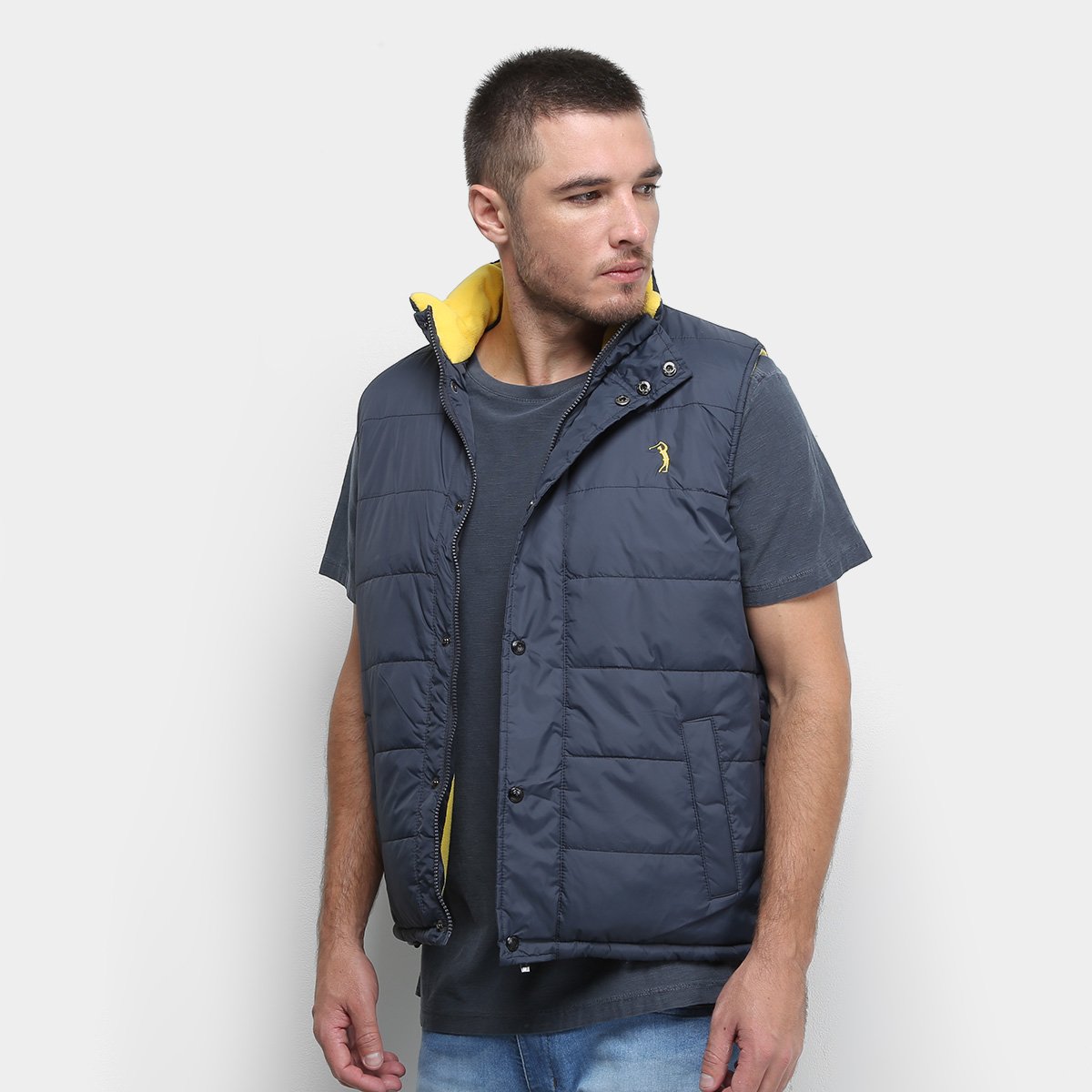 Colete Puffer Aleatory Forro Fleece Masculino