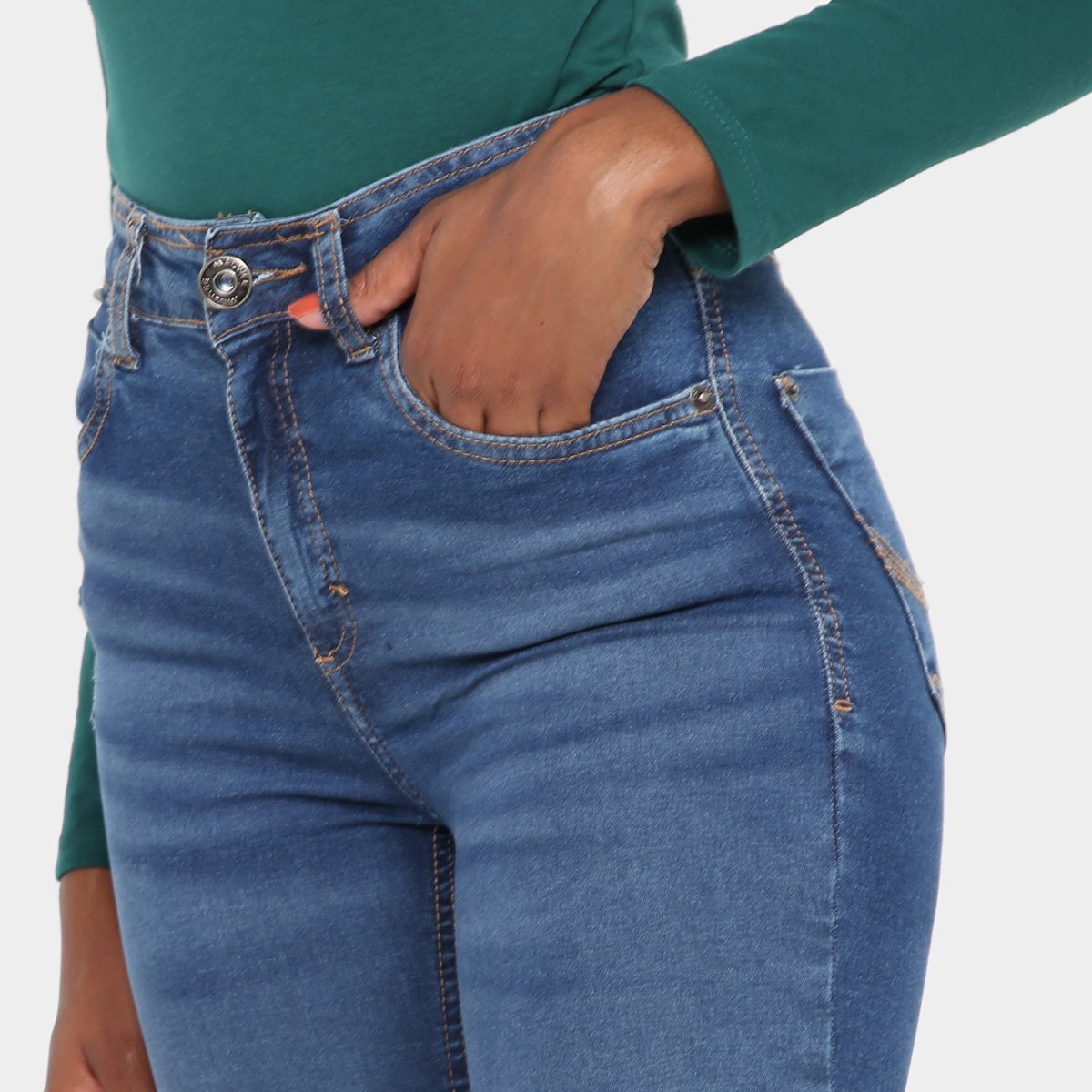 Calça Jeans Skinny Malwee Cintura Média Feminina - Tam: P - 3
