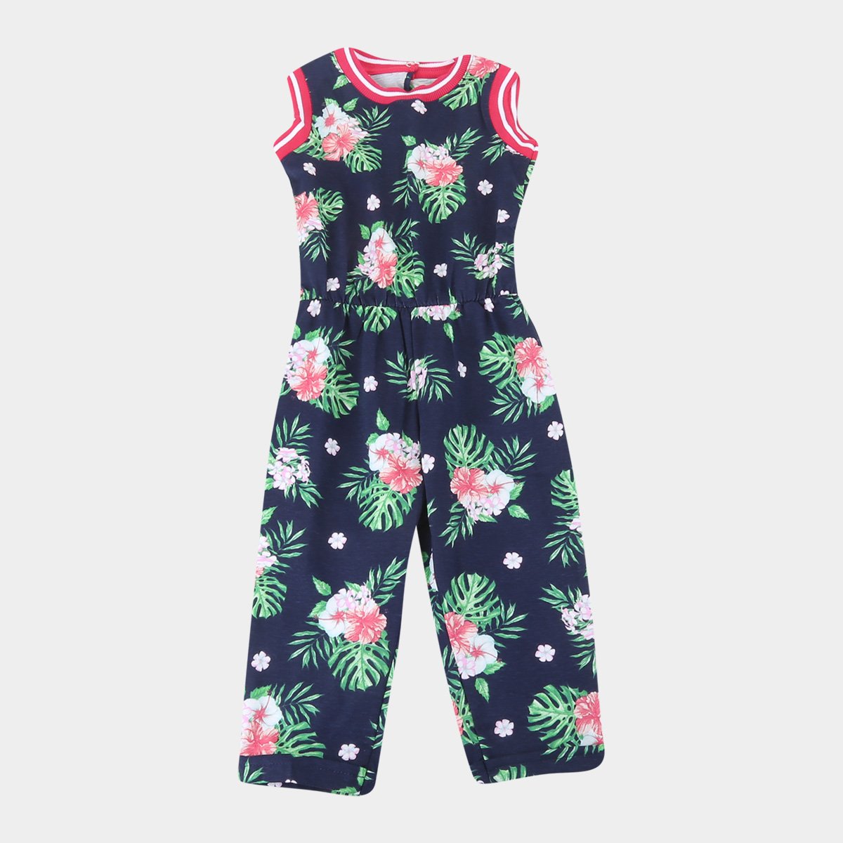 Macacão Longo Bebê Brandili Floral Feminino