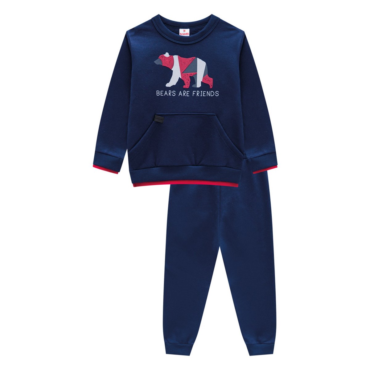 Conjunto Moletom Bebê Brandili Estampado Longo