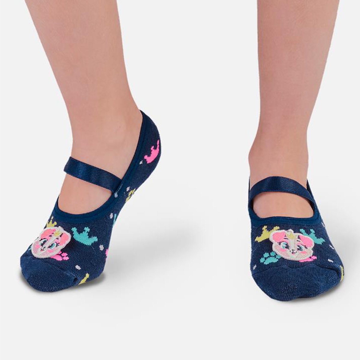 Meia Infantil Puket Sapatilha Boneca Com Aplique Menina