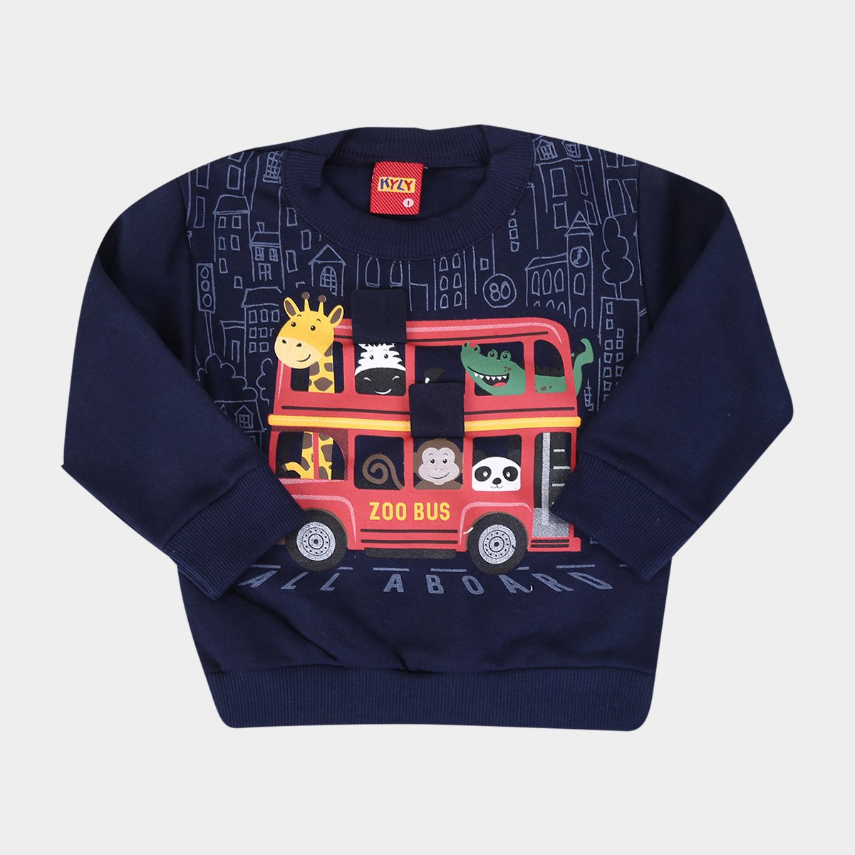 Conjunto Infantil Moletom Kyly Zoo Bus Masculino