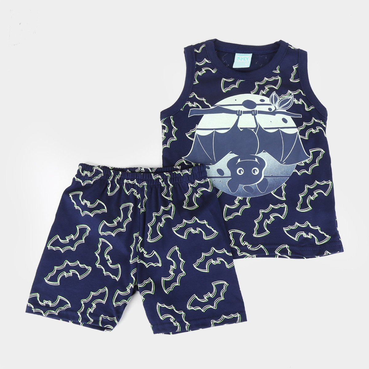 Pijama Infantil Kyly Morceguinhos Brilha no Escuro Masculino