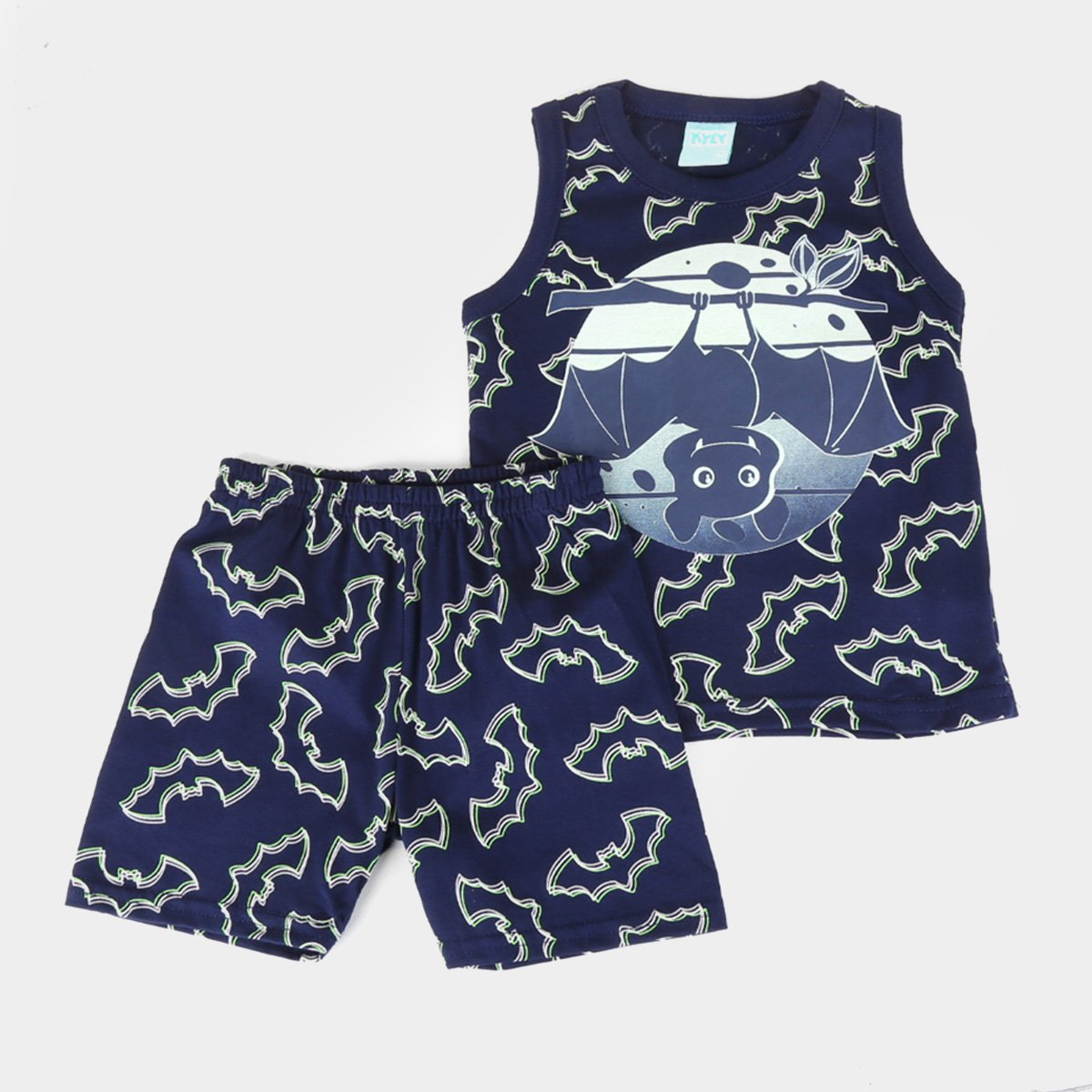Pijama Infantil Kyly Morceguinhos Brilha no Escuro Masculino