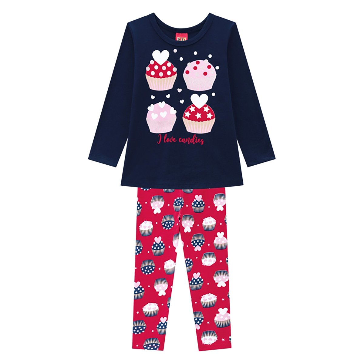 Conjunto Infantil Kyly Manga Longa + Legging Feminino