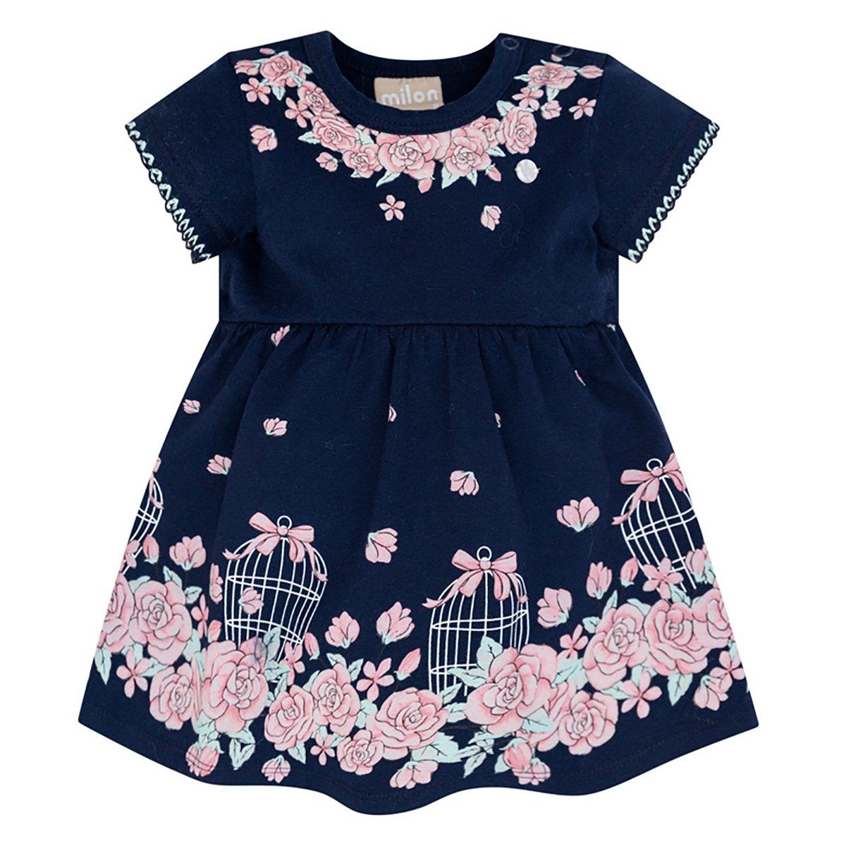 Vestido Bebê Milon Cotton Com Body Interno Floral