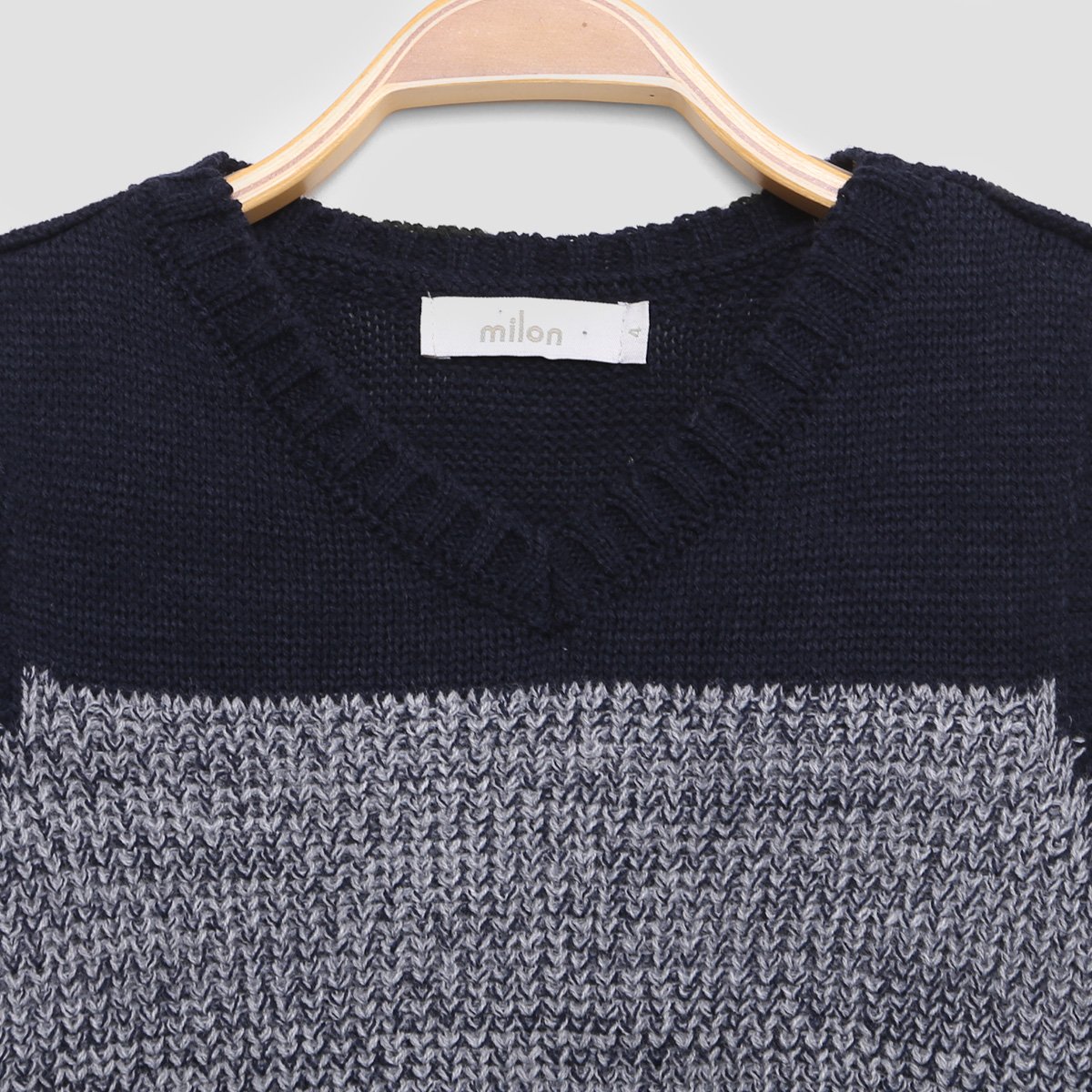Colete Infantil Milon Tricot Gola V Listras Masculino - Tam: 1A - 1