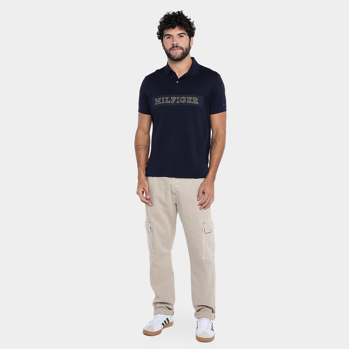 Camisa Polo Tommy Hilfiger Brand Love Masculina - Tam: M - 3