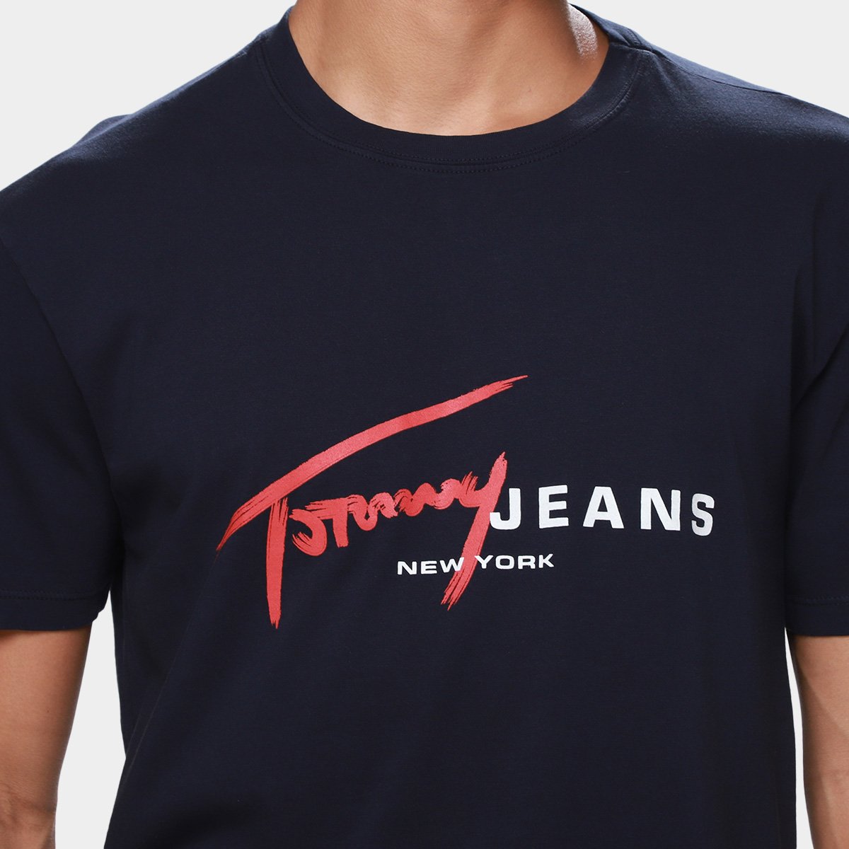 Camiseta Tommy Jeans Singtr Dna Masculina - Tam: P - 2