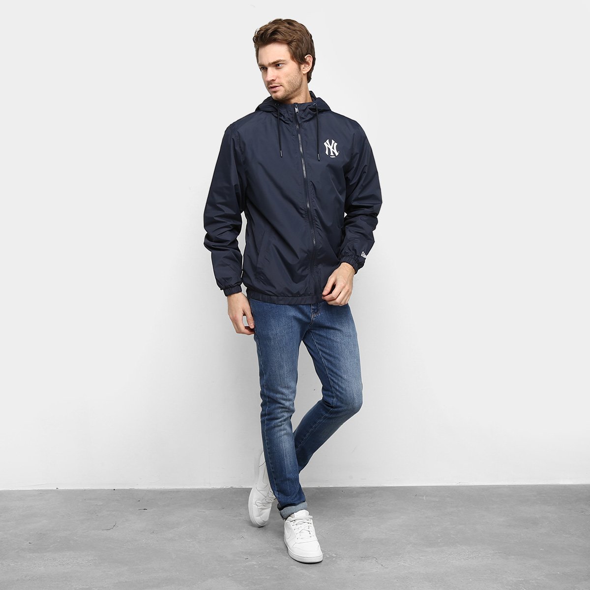 Jaqueta Corta-Vento MLB New York Yankees New Era Basic Sazonal Quad Masculina - Tam: G - 2