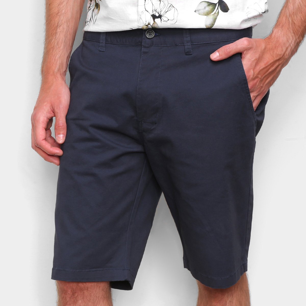 Bermuda Sarja Acostamento Chino Masculina