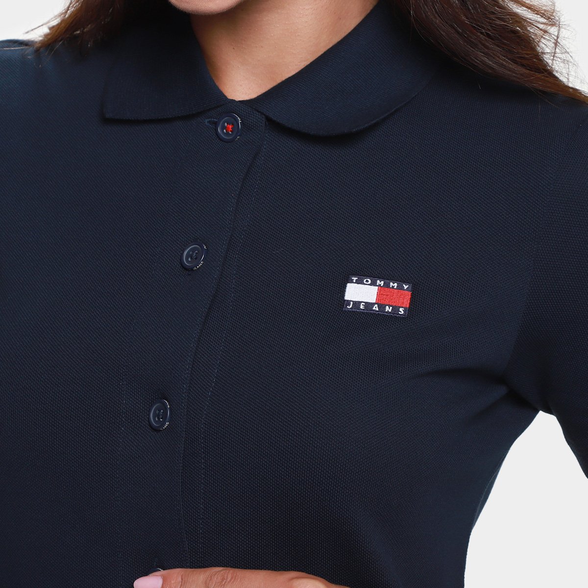 Vestido Tommy Jeans Badge Pique Feminino - Tam: M - 2