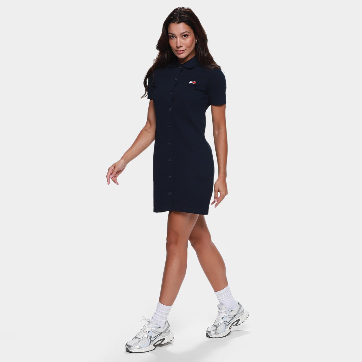 Vestido Tommy Jeans Badge Pique Feminino - Tam: M - 3