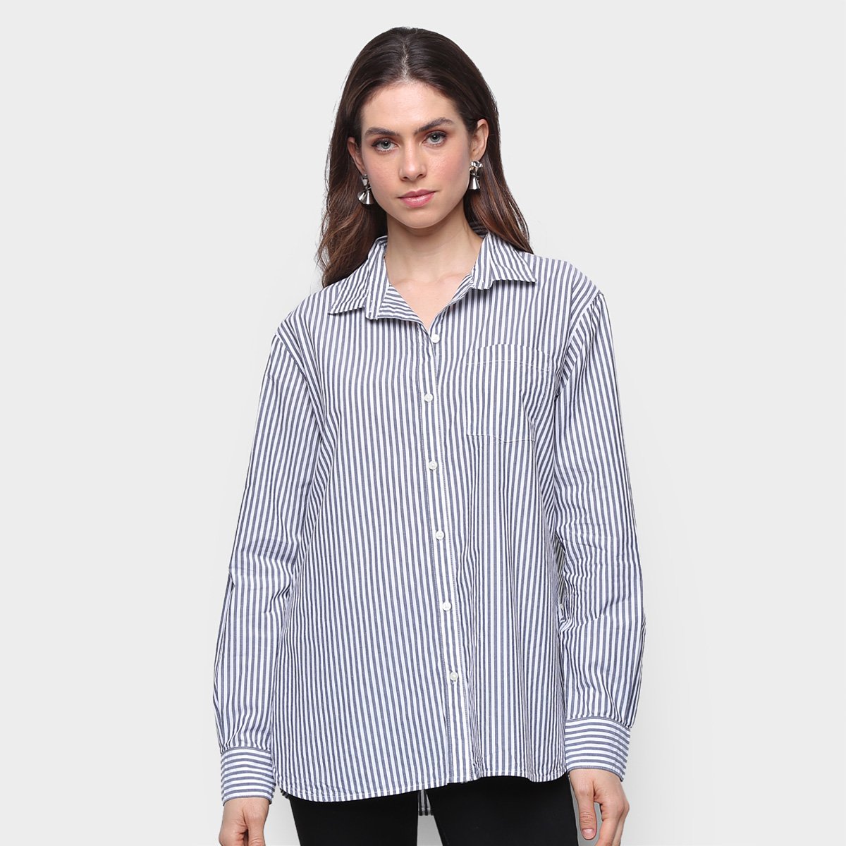 Camisa Manga Longa GAP Listras Feminina