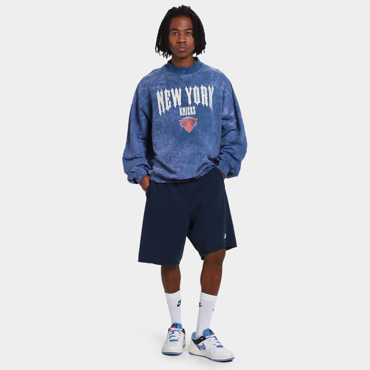 Moletom NBA New York Knicks Gothic Team Masculino - Tam: P - 5