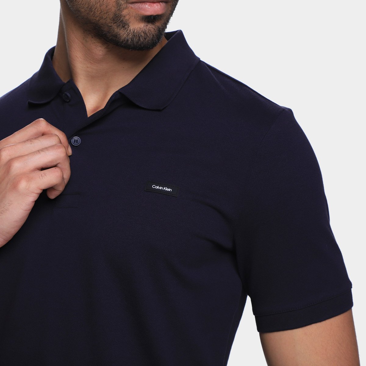 Camisa Polo Calvin Klein Slim Em Piquet Masculina - Tam: P - 2
