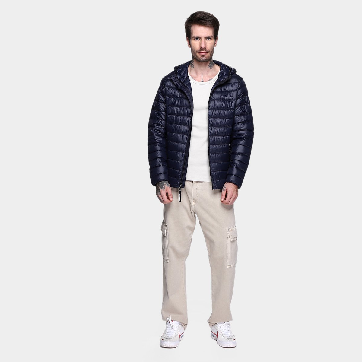 Jaqueta C/ Capuz Calvin Klein Matelassê Masculina - Tam: GG - 3