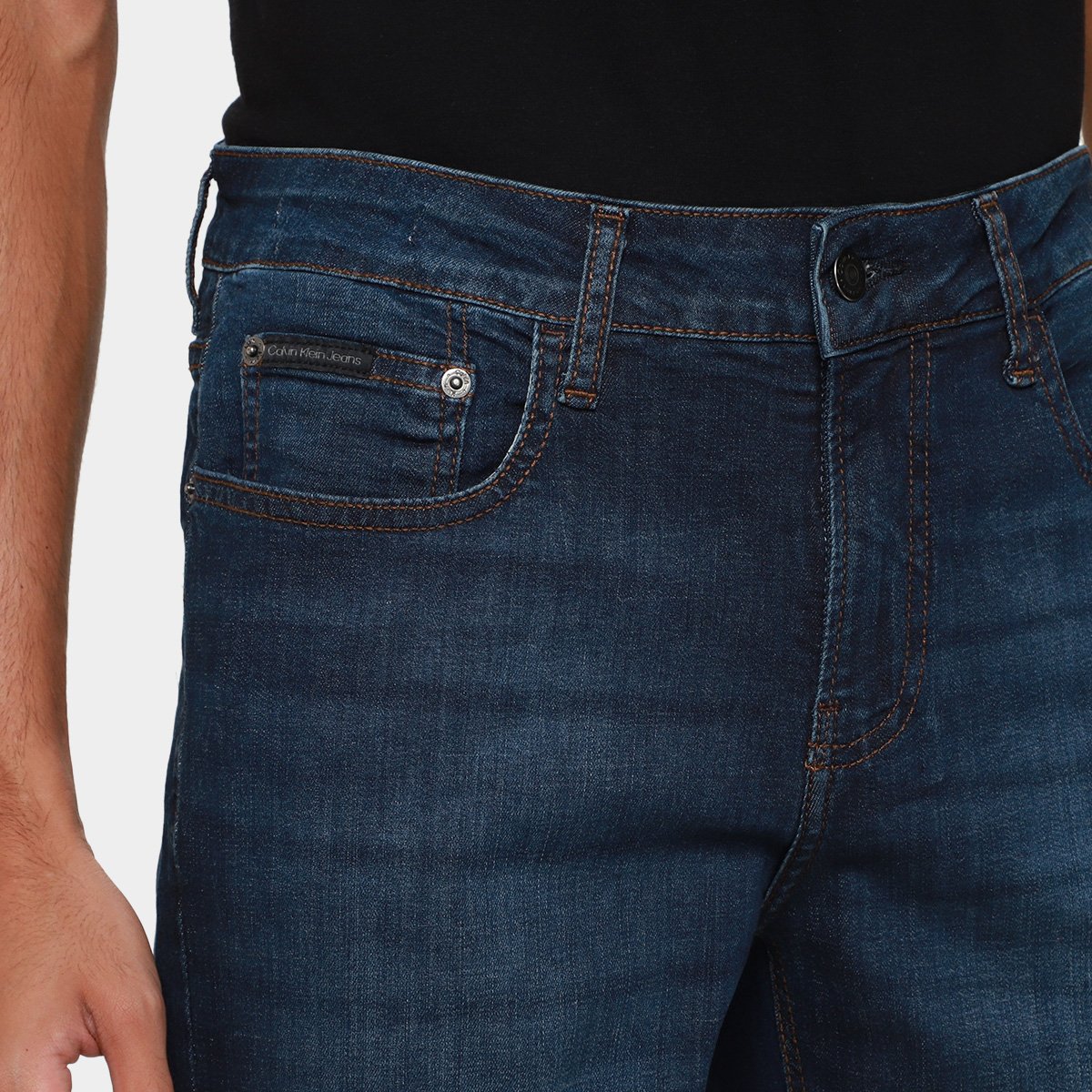 Calça Jeans Slim Calvin Klein 5 Pockets Masculina - Tam: 40 - 3