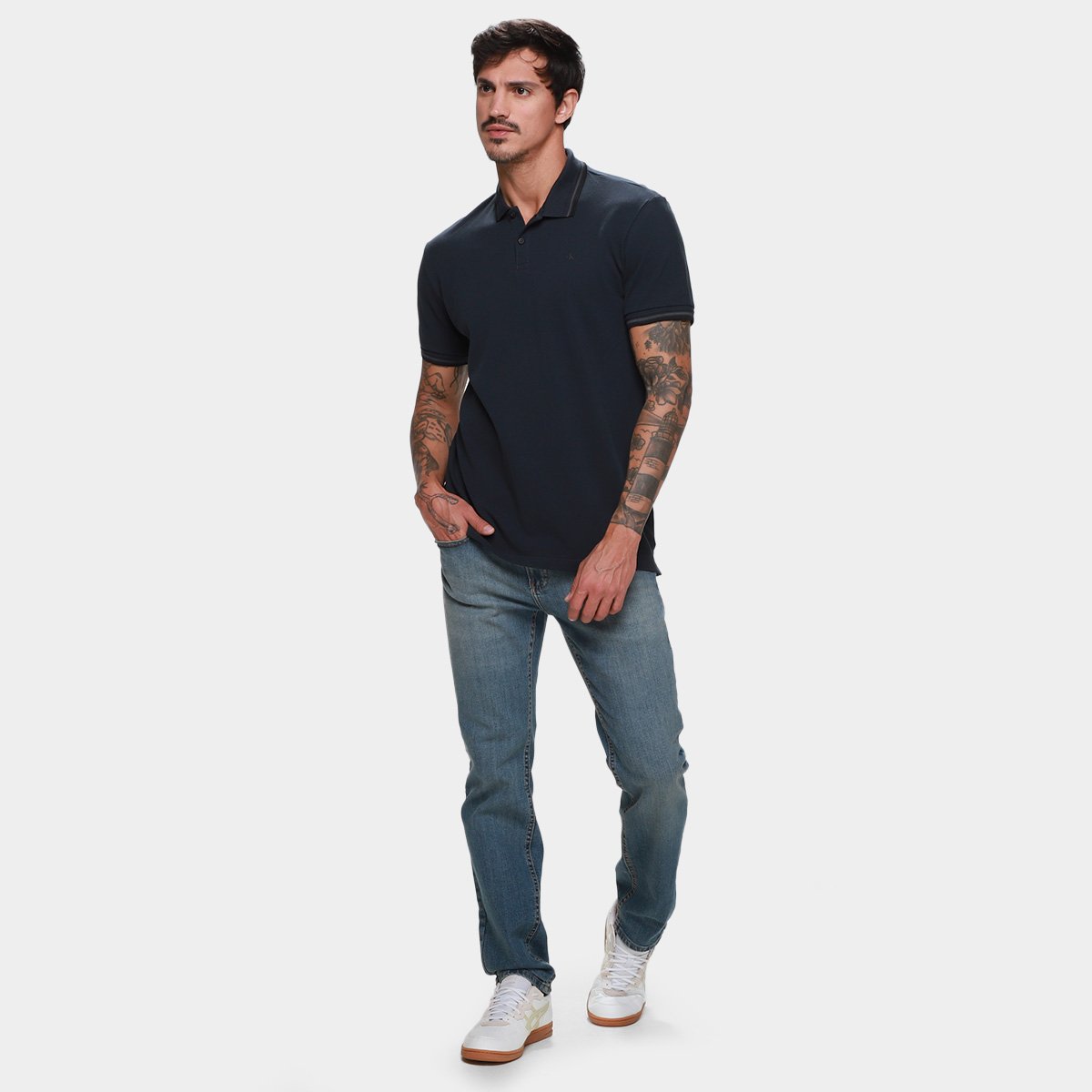 Camisa Polo Calvin Klein Casual Masculina - Tam: P - 5